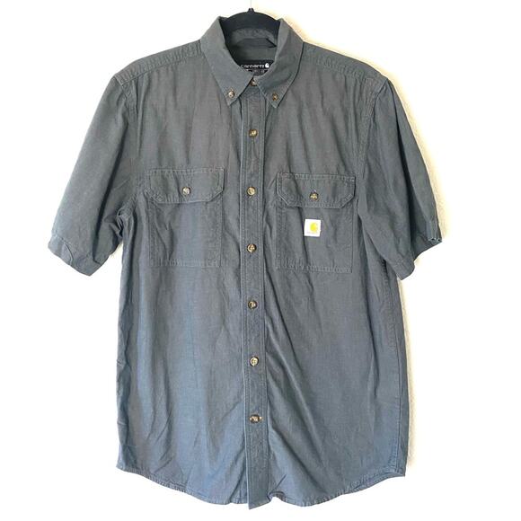 Carhartt Grey Loose Fit Button Up Casual Work Shirt Size Small - Picture 1 of 5